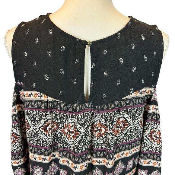 Susina Top Women Sze 1X Black White Paisley Cold Shoulder Bohemian Casual Blouse - Picture 7 of 12